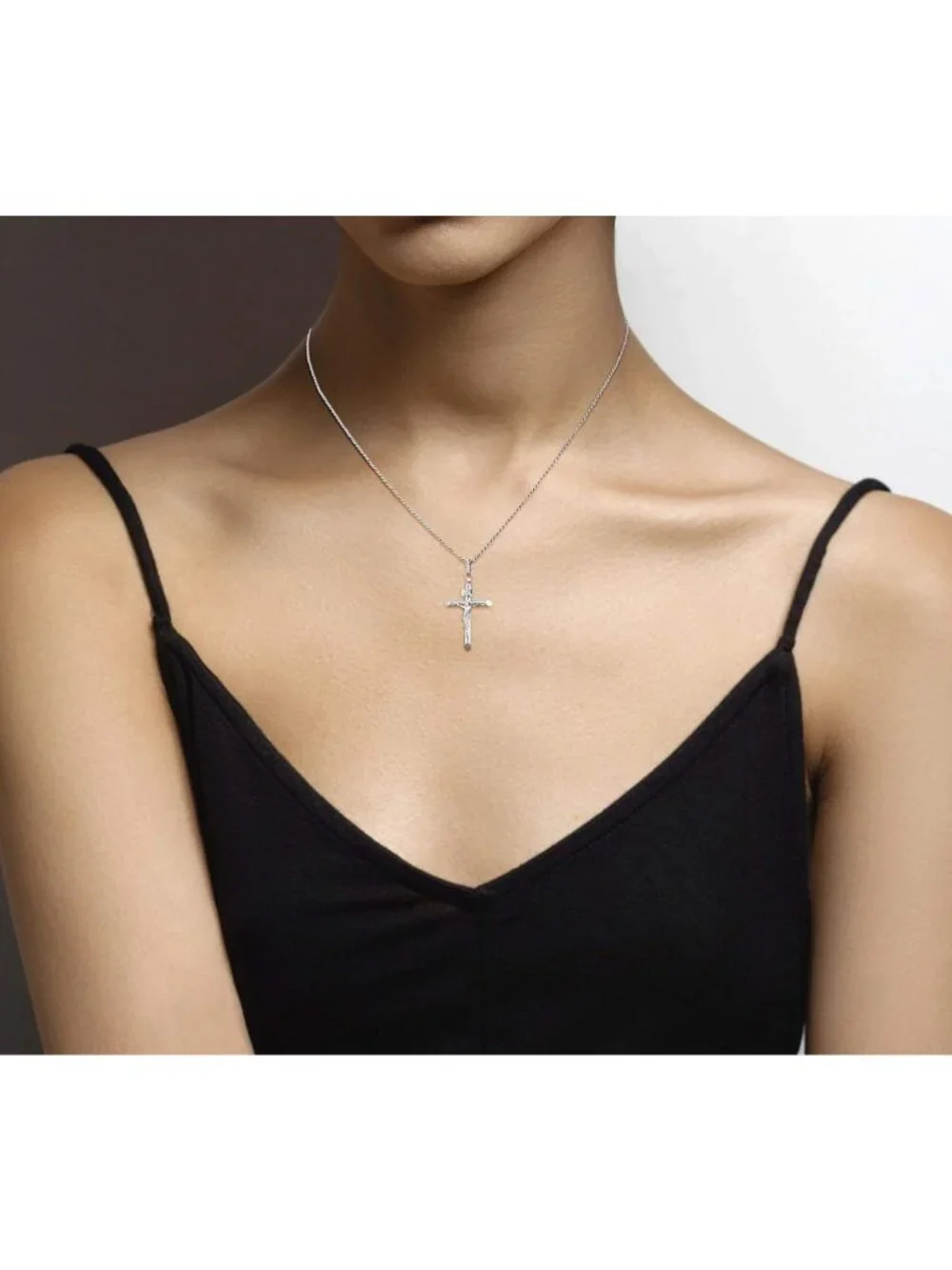 Sterling Silver 925 Crucifix Necklace for Men & Women - Italian Design